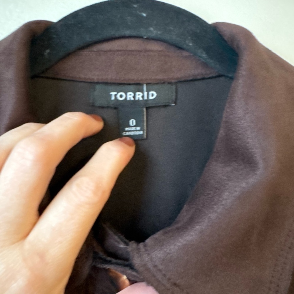 Torrid Faux Suede Brown Shacket - Picture 5 of 6